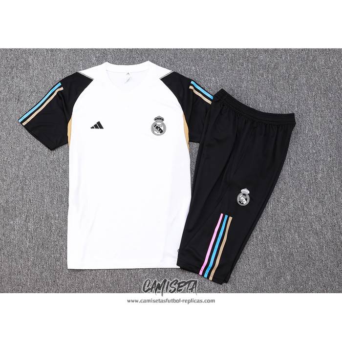 Chandal del Real Madrid 2023-2024 Manga Corta Blanco - Pantalon Corto